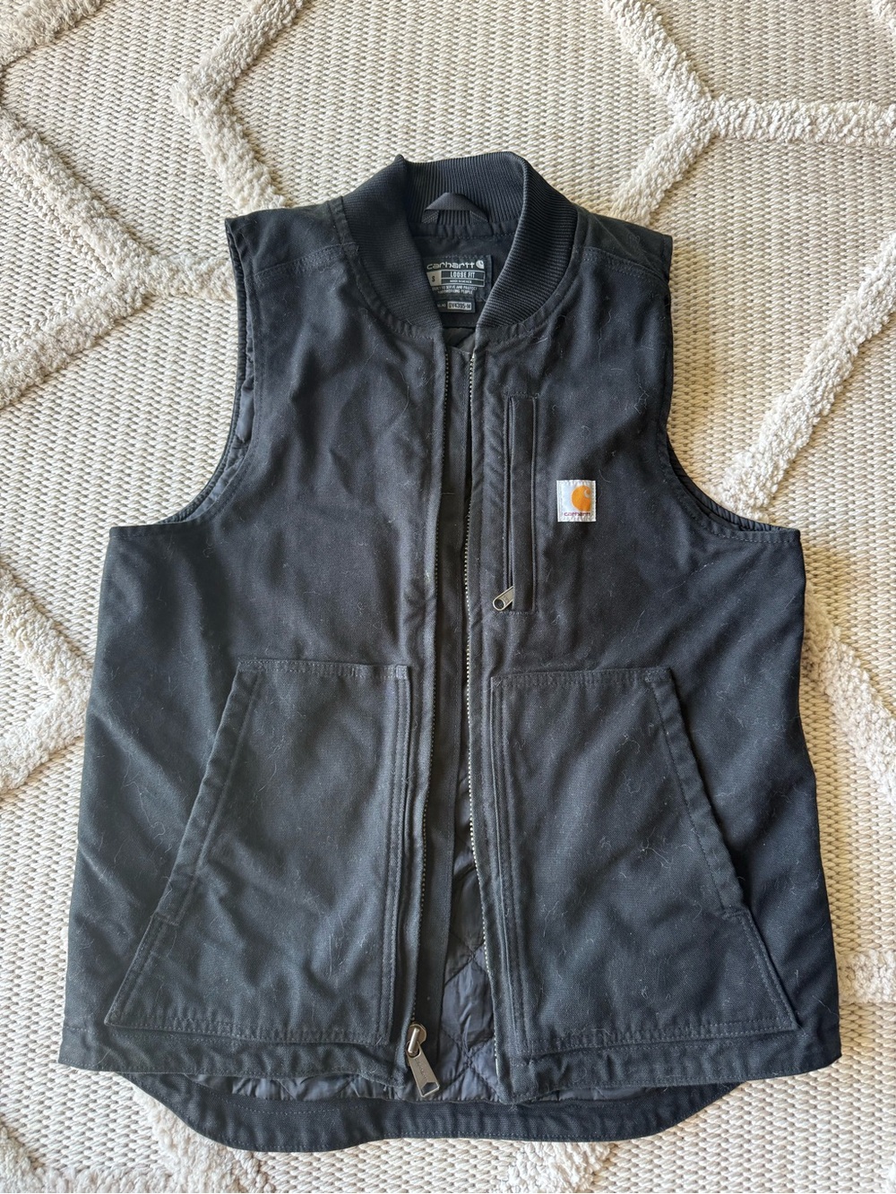 Carhartt Black Men's Work Vest with Chest Pocket